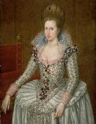 Attributed to John de Critz the Elder Portrait of Anne of Denmark oil painting